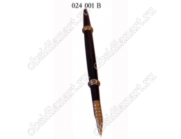 Красивая каменная ручка «Традиционная с бронзой» (обсидиан)