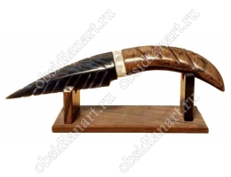 Нож «Ацтекский» из обсидиана (вулканическое стекло)