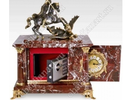 Часы-сейф «Георгий Победоносец» из яшмы
