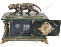 Сейф-часы «Тигр» из мрамора с бронзовой фигуркой тигра