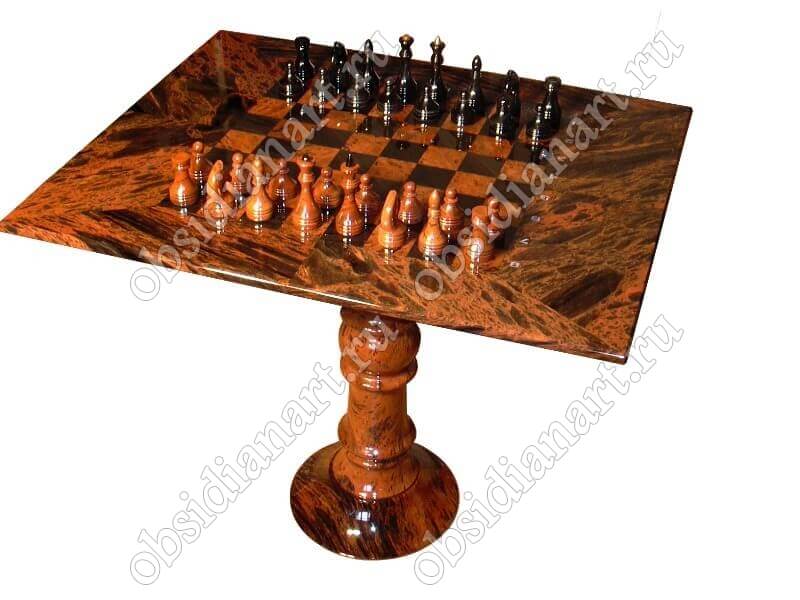 Шахматный стол из обсидиана «Столешница»