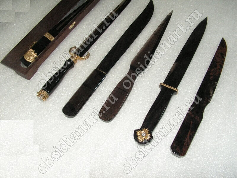 Ножи из вулканического стекла (обсидиан)