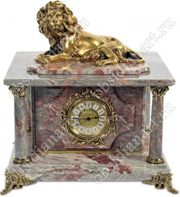 Сейф-часы «Царь» из мрамора серо-красного цвета